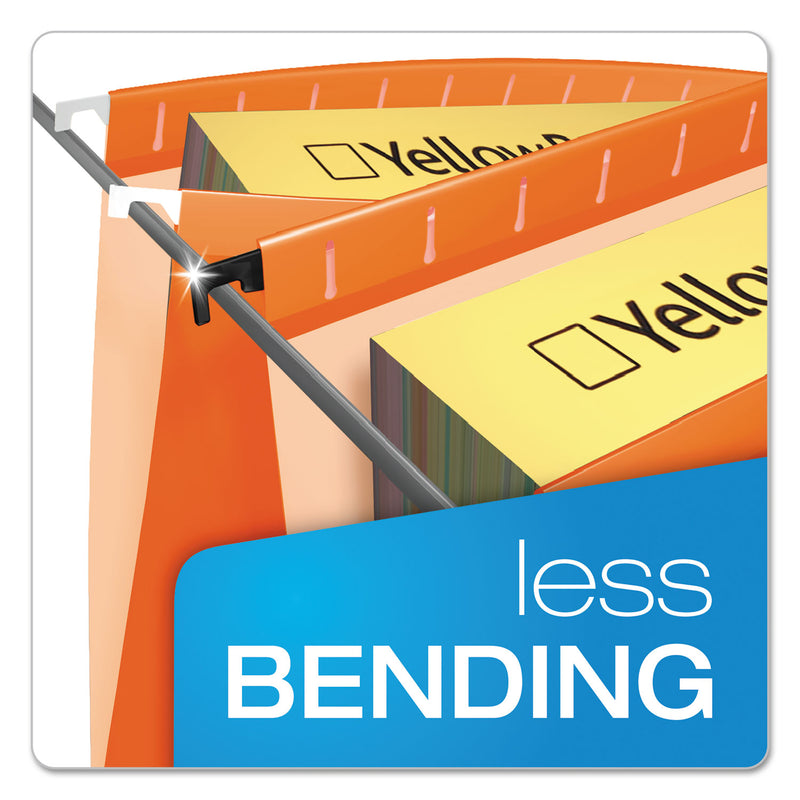 Pendaflex SureHook Hanging Folders, Letter Size, 1/5-Cut Tabs, Orange, 20/Box