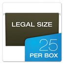 Pendaflex Standard Green Hanging Folders, Legal Size, Straight Tabs, Standard Green, 25/Box