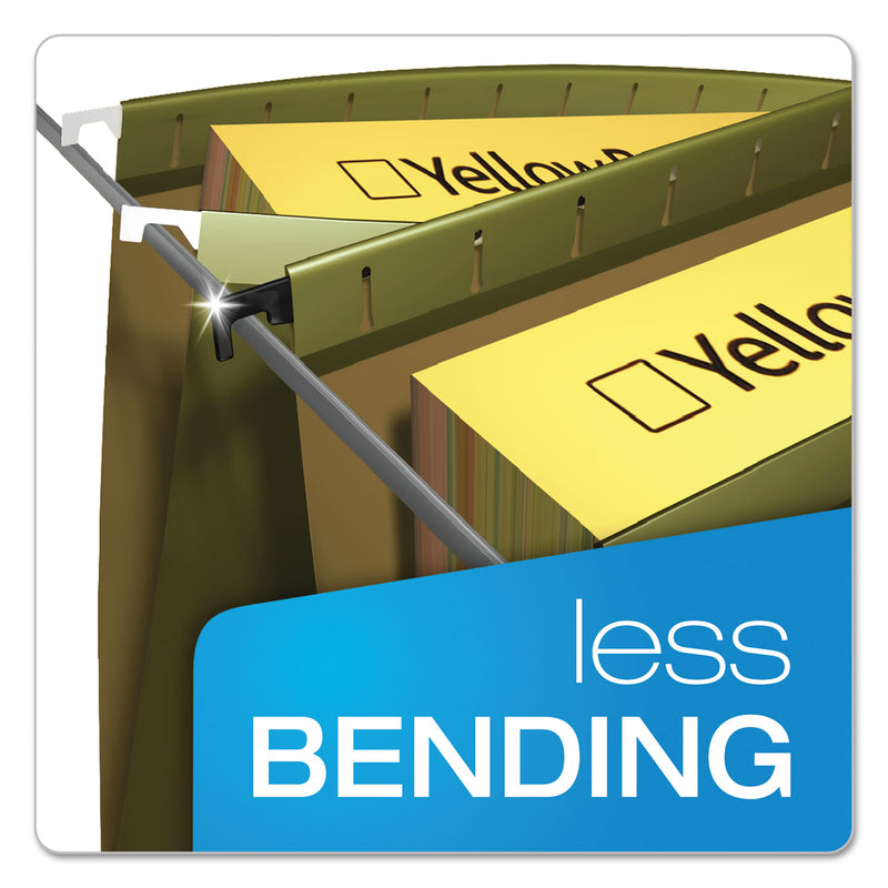 Pendaflex SureHook Hanging Folders, Letter Size, 1/5-Cut Tabs, Standard Green, 20/Box