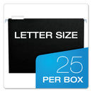 Pendaflex Colored Hanging Folders, Letter Size, 1/5-Cut Tabs, Black, 25/Box