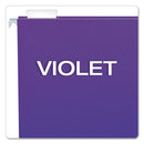 Pendaflex Colored Hanging Folders, Letter Size, 1/5-Cut Tabs, Violet, 25/Box