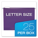 Pendaflex Colored Reinforced Hanging Folders, Letter Size, 1/5-Cut Tabs, Violet, 25/Box
