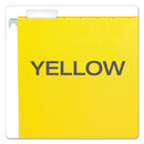 Pendaflex Colored Hanging Folders, Letter Size, 1/5-Cut Tabs, Yellow, 25/Box