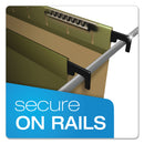 Pendaflex Extra-Capacity SureHook Hanging Folders, 2" Capacity, Letter Size, 1/5-Cut Tabs, Standard Green, 20/Box