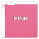 Pendaflex Colored Hanging Folders, Letter Size, 1/5-Cut Tabs, Pink, 25/Box
