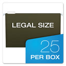 Pendaflex Standard Green Hanging Folders, Legal Size, 1/5-Cut Tabs, Standard Green, 25/Box