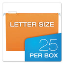 Pendaflex Colored Hanging Folders, Letter Size, 1/5-Cut Tabs, Orange, 25/Box