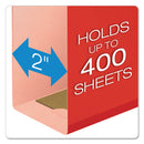 Pendaflex Extra Capacity Reinforced Hanging File Folders with Box Bottom, 2" Capacity, Letter Size, 1/5-Cut Tabs, Red, 25/Box