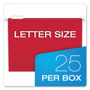 Pendaflex Colored Hanging Folders, Letter Size, 1/5-Cut Tabs, Red, 25/Box