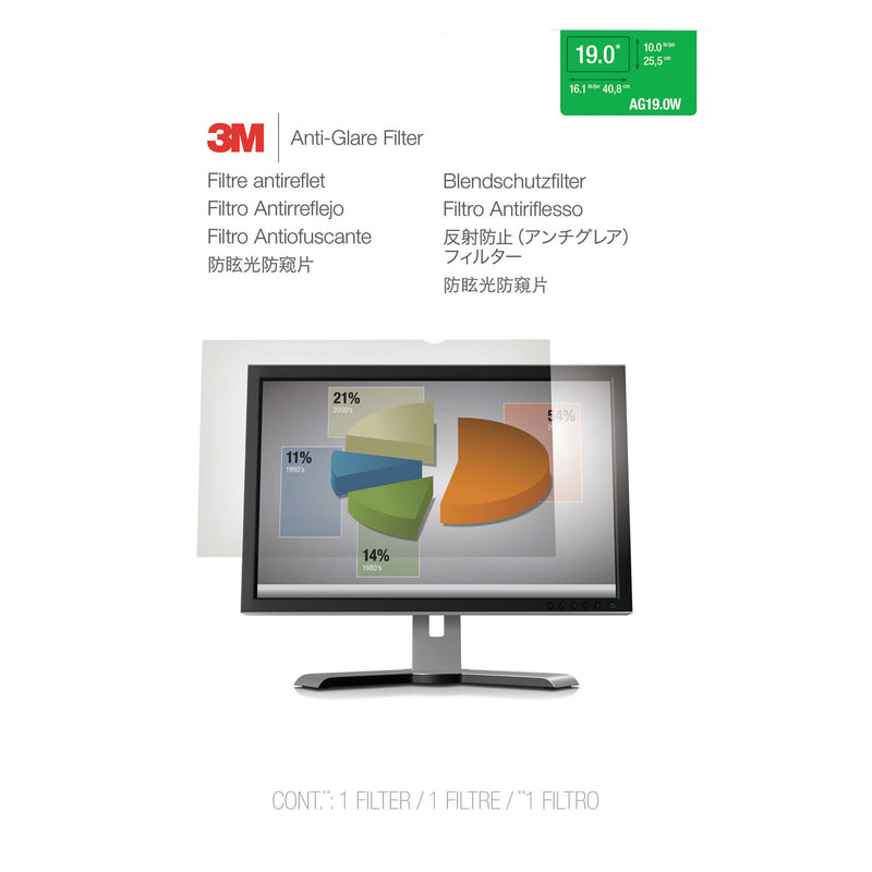 3M Antiglare Frameless Filter for 19" Widescreen Monitor, 16:10 Aspect Ratio