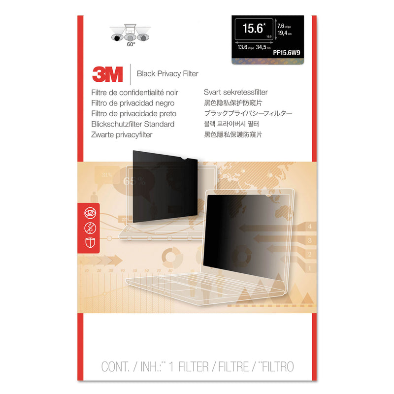 3M Touch Compatible Blackout Privacy Filter for 14" Widescreen LCD, 16:9 Aspect Ratio