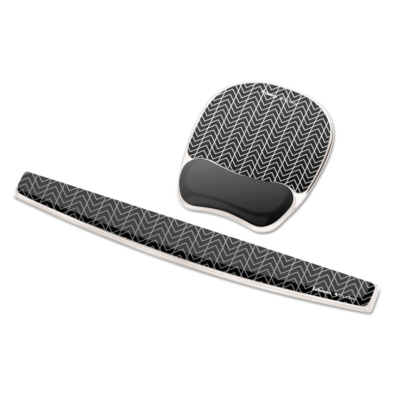 Fellowes Photo Gel Keyboard Wrist Rest with Microban Protection, 18.5 x 2.31, Chevron Design