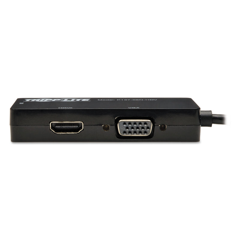 Tripp Lite Keyspan Mini DisplayPort to VGA/DVI/HDMI All-in-One Adapter/Converter, Thunderbolt 1 and 2, 6"