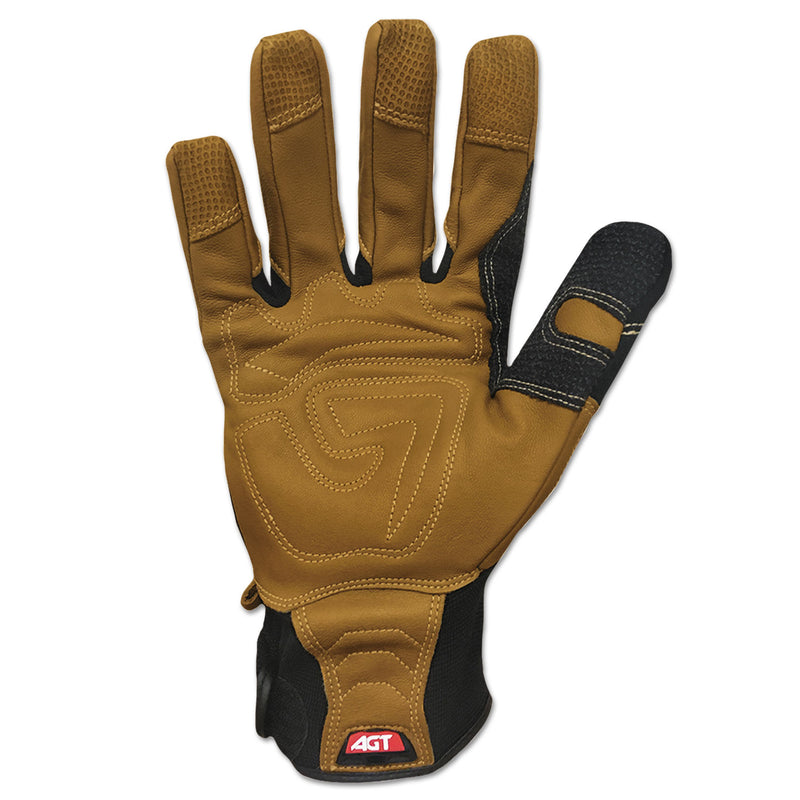 Ironclad Ranchworx Leather Gloves, Black/Tan, Large