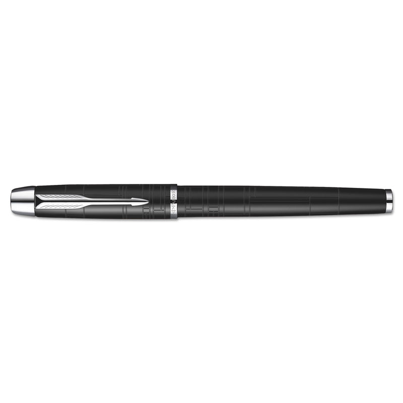 Parker IM Premium Roller Ball Pen, Stick, Fine 0.7 mm, Black Ink, Black/Chrome Barrel