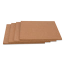 Universal Cork Tile Panels, Brown, 12 x 12, 4/Pack