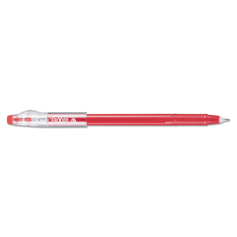 Pilot FriXion ColorSticks Erasable Gel Pen, Clipless Stick, Fine 0.7 mm, Red Ink, Red Barrel, Dozen