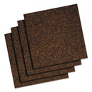 Universal Cork Tile Panels, Dark Brown, 12 x 12, 4/Pack