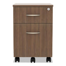 Alera Valencia Series Mobile Pedestal, Left/Right, 2-Drawers: Box/File, Legal/Letter, Modern Walnut, 15.88" x 19.13" x 22.88"