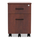 Alera Valencia Series Mobile Pedestal, Left/Right, 2-Drawers: Box/File, Legal/Letter, Medium Cherry, 15.88" x 19.13" x 22.88"