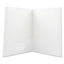 Universal Laminated Two-Pocket Portfolios, Cardboard Paper, 100-Sheet Capacity, 11 x 8.5, White, 25/Box