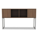 Alera Open Office Desk Series Hutch, 59w x 15d x 36.38h, Modern Walnut