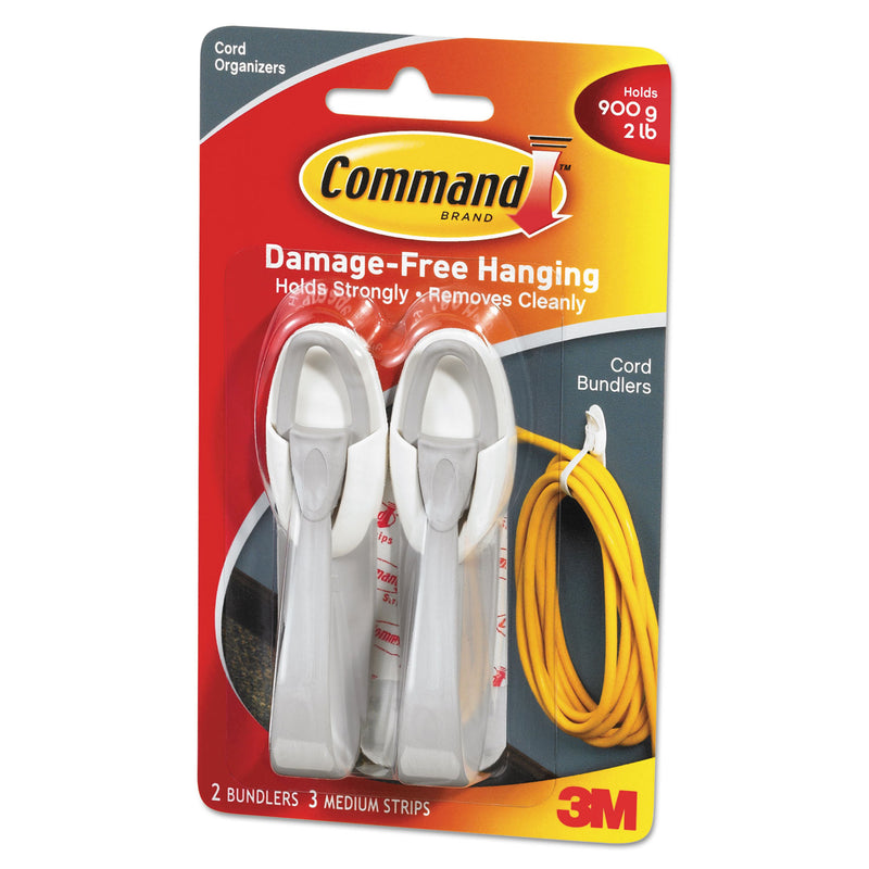 Command Cable Bundler, White, 2/Pack
