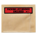 3M Top Print Self-Adhesive Packing List Envelope, Top-Print Front: Packing List/Invoice Enclosed, 4.5 x 5.5, Clear, 1,000/Box