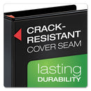 Cardinal XtraLife ClearVue Non-Stick Locking Slant-D Ring Binder, 3 Rings, 1" Capacity, 11 x 8.5, Black