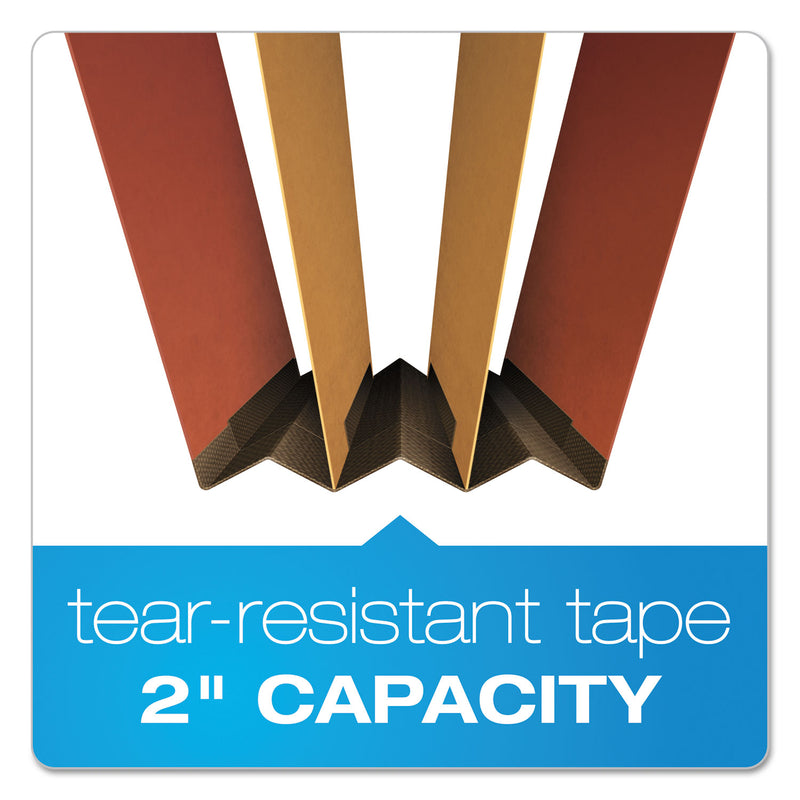 Pendaflex Four-, Six-, and Eight-Section Pressboard Classification Folders, 2 Dividers, Embedded Fasteners, Legal Size, Red, 10/Box