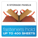 Pendaflex Four-, Six-, and Eight-Section Pressboard Classification Folders, 2 Dividers, Embedded Fasteners, Legal Size, Red, 10/Box