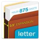 Pendaflex Extra-Wide Heavy-Duty File Pockets, 3.5" Expansion, Letter Size, Redrope, 10/Box