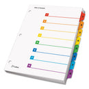 Cardinal OneStep Printable Table of Contents and Dividers, 8-Tab, 1 to 8, 11 x 8.5, White, Assorted Tabs, 1 Set
