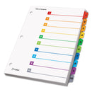 Cardinal OneStep Printable Table of Contents and Dividers, 10-Tab, 1 to 10, 11 x 8.5, White, Assorted Tabs, 1 Set