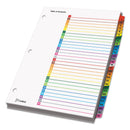 Cardinal OneStep Printable Table of Contents and Dividers, 31-Tab, 1 to 31, 11 x 8.5, White, Assorted Tabs, 1 Set
