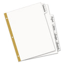Avery Write and Erase Big Tab Paper Dividers, 5-Tab, 11 x 8.5, White, White Tabs, 1 Set