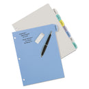 Avery Write and Erase Big Tab Durable Plastic Dividers, 3-Hole Punched, 8-Tab, 11 x 8.5, Assorted, 1 Set