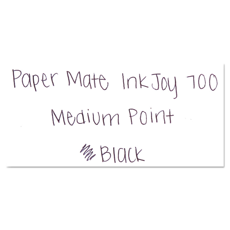 Paper Mate InkJoy 700 RT Ballpoint Pen, Retractable, Medium 1 mm, Black Ink, White Barrel, Dozen