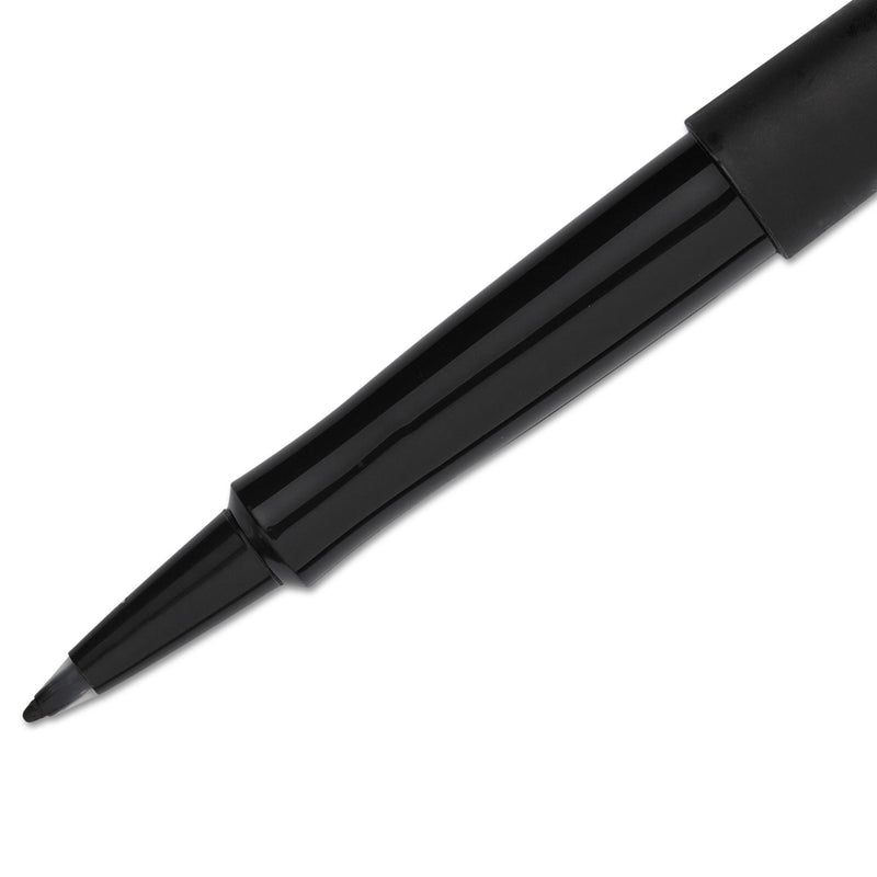 Paper Mate Point Guard Flair Felt Tip Porous Point Pen, Stick, Medium 0.7 mm, Black Ink, Black Barrel, 36/Box