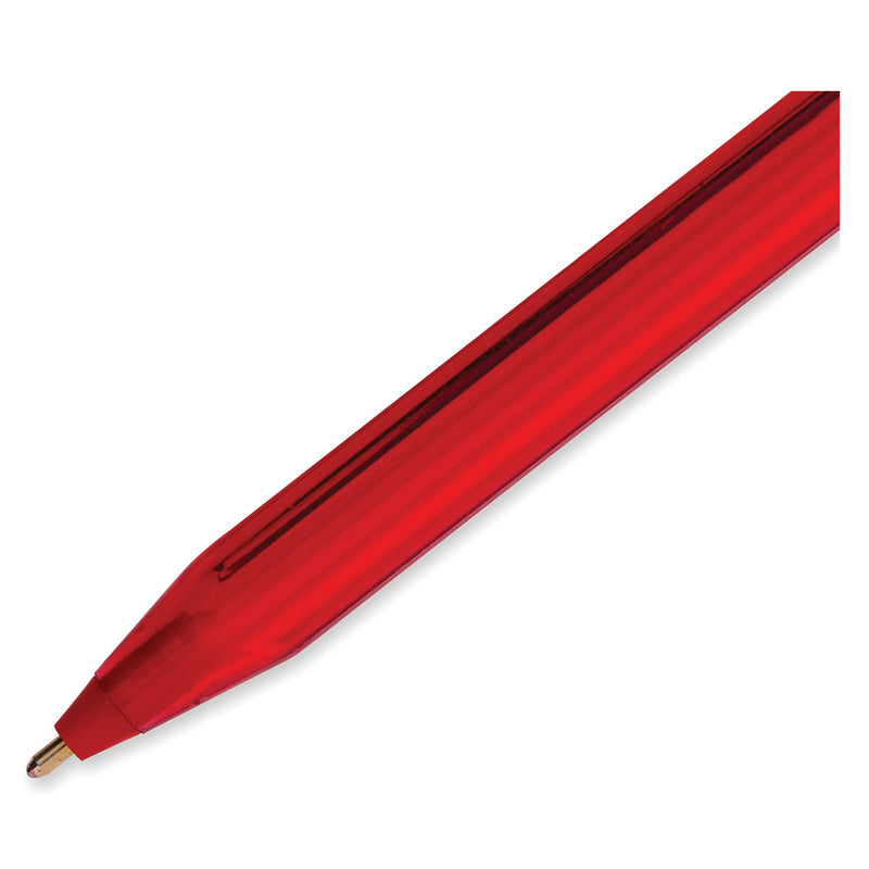 Paper Mate InkJoy 100 Ballpoint Pen, Stick, Medium 1 mm, Red Ink, Red Barrel, Dozen