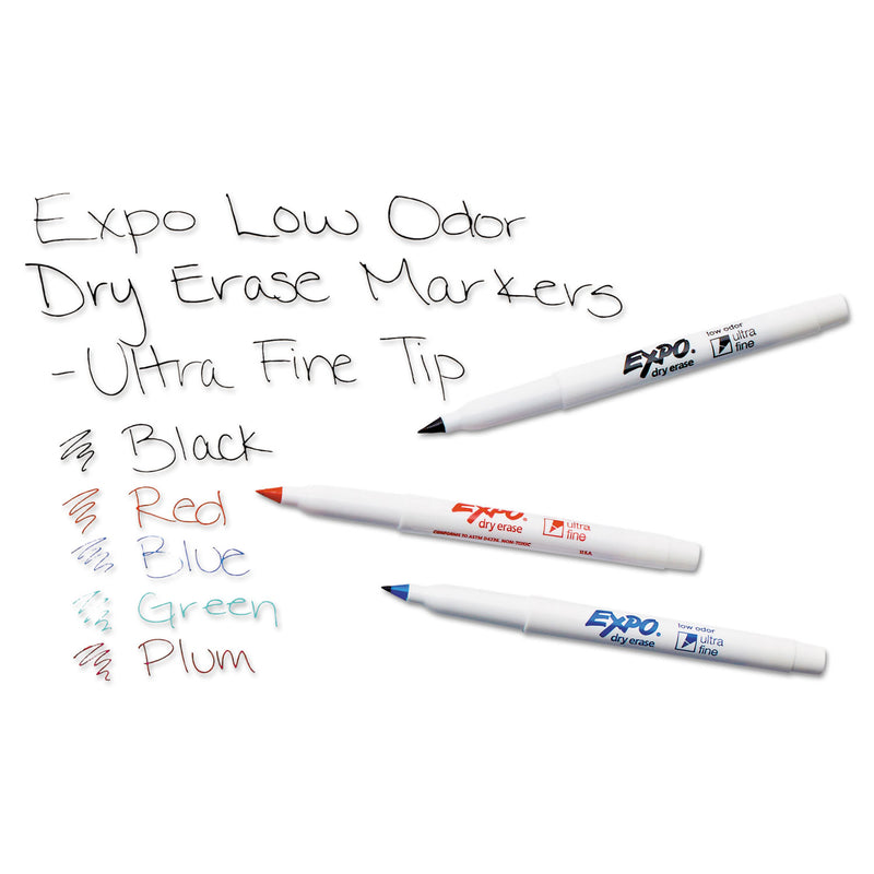 EXPO Low-Odor Dry Erase Marker Starter Set, Extra-Fine Needle Tip, Assorted Colors, 5/Set
