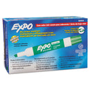 EXPO Low-Odor Dry-Erase Marker, Broad Chisel Tip, Green, Dozen