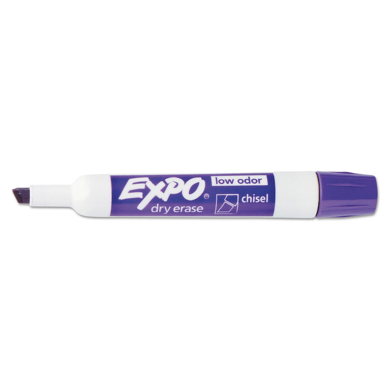 EXPO Low-Odor Dry-Erase Marker, Broad Chisel Tip, Assorted Colors, 8/Set