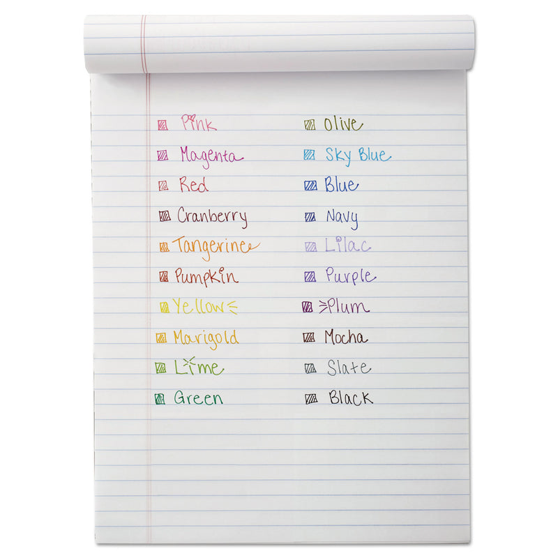 Paper Mate Point Guard Flair Felt Tip Porous Point Pen, Stick, Medium 0.7 mm, Red Ink, Red Barrel, Dozen