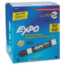 EXPO Low-Odor Dry-Erase Marker Value Pack, Broad Chisel Tip, Black, 36/Box