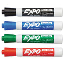 EXPO Low-Odor Dry-Erase Marker, Medium Bullet Tip, Assorted Colors, 4/Set