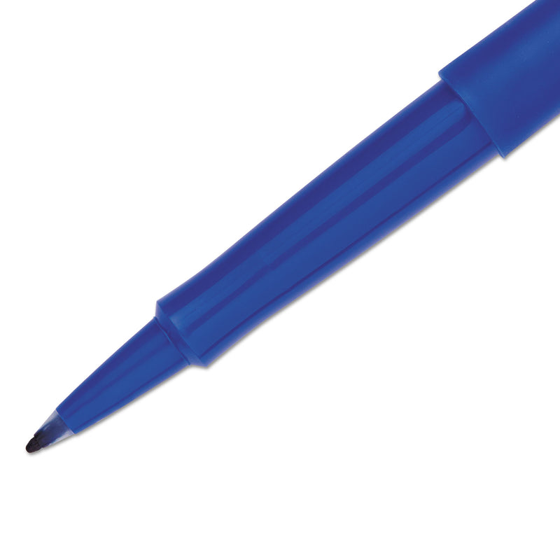 Paper Mate Point Guard Flair Felt Tip Porous Point Pen, Stick, Medium 0.7 mm, Blue Ink, Blue Barrel, Dozen