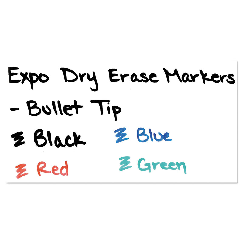 EXPO Low-Odor Dry-Erase Marker, Medium Bullet Tip, Assorted Colors, 4/Set