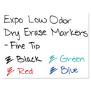 EXPO Low-Odor Dry-Erase Marker, Fine Bullet Tip, Black, Dozen