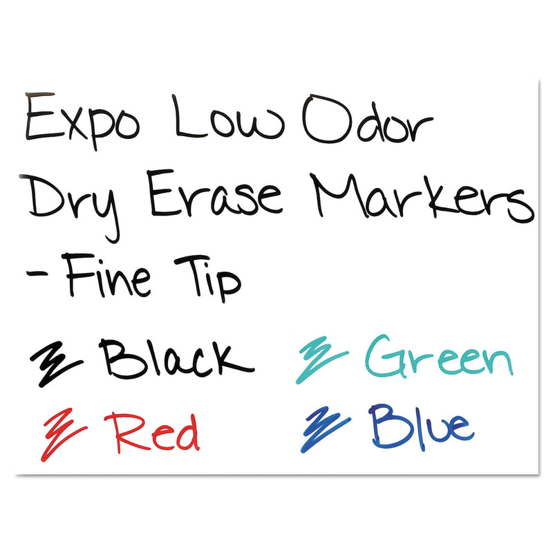 EXPO Low-Odor Dry-Erase Marker, Fine Bullet Tip, Black, Dozen
